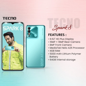 Tecno Spark 8 Smartphone Advertisement Banner For X
