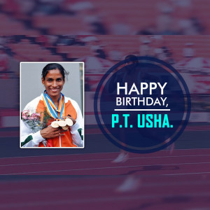 Happy Birthday P.T. Usha Promotional Banner For Google Business Profile