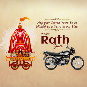 Rath Yatra celebration with a Hero Splendor motorcycle