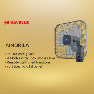 Havells Aindrila square fan with remote control and digital panel