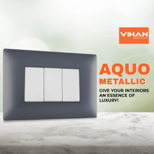 Aquo Metallic switch plate by Vihan