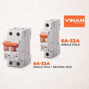 VIHAN 6A-32A Single Pole MCB and Neutral MCB