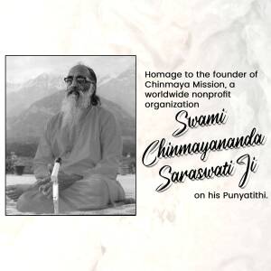 Swami Chinmayananda Ji - Homage To The Founder Advertisement For Facebook