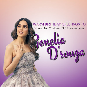 Genelia D'Souza Birthday Wish Template For X