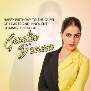 Genelia D'Souza Birthday Wish Graphic For Pinterest