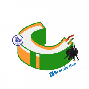 A 3D 'G' letter stylized with the Indian flag colors and imagery of people celebrating Independence Day.