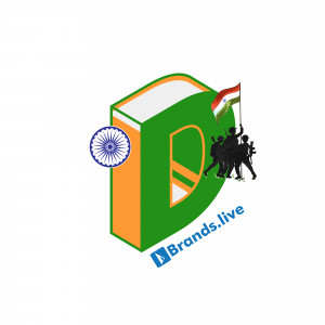 Brands.live logo with Indian flag and patriotic imagery