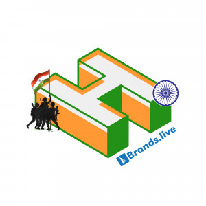 Isometric illustration of the letter 'H' decorated with Indian flags and soldiers.