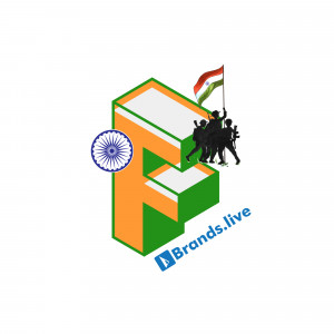 3D letter 'F' with Indian flag and patriotic imagery