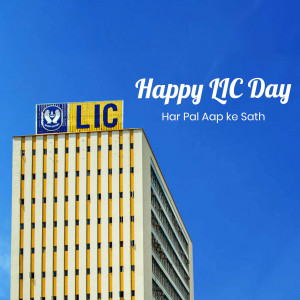 LIC Building with Happy LIC Day message