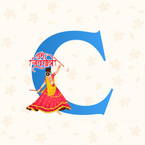 Navratri Celebration With Letter C Design For Threads