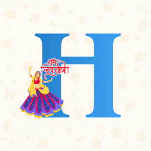 Happy Navratri - Letter H Promotional Banner For Twitter