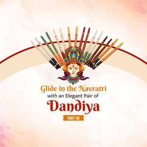 Glide In The Navratri With Dandiya Image For LinkedIn