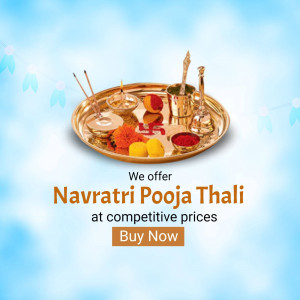 Navratri Pooja Thali Offer Design For Twitter