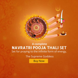 Navratri Thali Set - Divine Offering Creative Design For WhatsApp