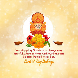 Navratri Special Pooja Flower Set Flyer For Threads