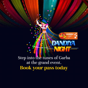 Dandiya Night Event Poster Creative Design For WhatsApp