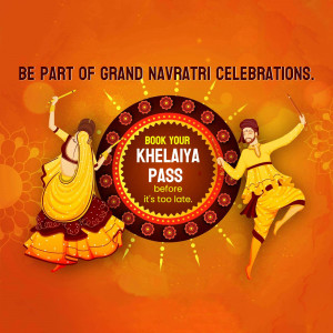 Navratri Celebration - Book Your Passes Now! Social Media Post For WhatsApp