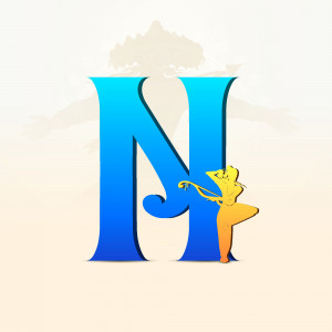 Letter N with a silhouette of a ballet dancer