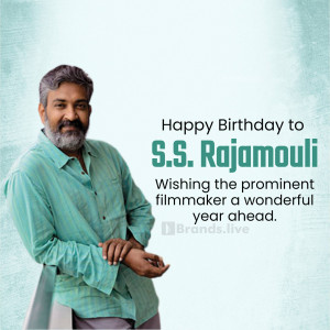 Portrait of S.S. Rajamouli with birthday wishes