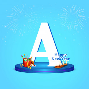 Letter A with New Year decorations