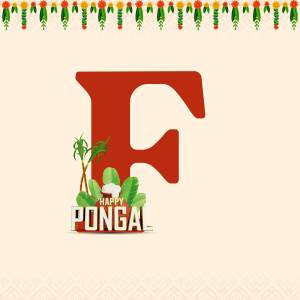Letter F with Pongal decorations