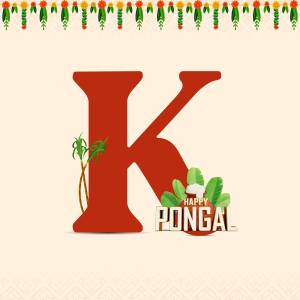 Happy Pongal - Letter K Post For Google Business Profile