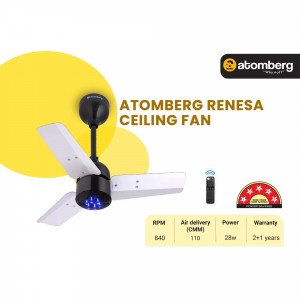 Atomberg Renesa ceiling fan with remote control and specifications