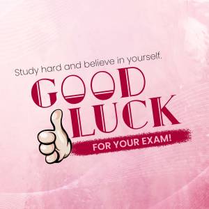 Image with the text 'Good Luck' and a thumbs-up for exam success.