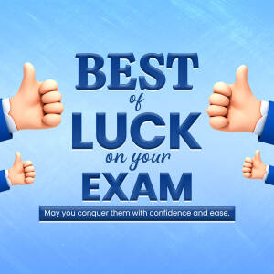 Image with thumbs up and text 'Best of Luck on Your Exam'