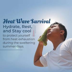 Man cooling off with a towel during a heat wave