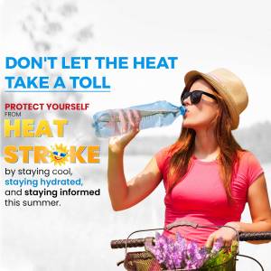 Woman drinking water to prevent heatstroke during summer