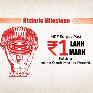 MRF stock reaching a historic milestone of ₹1 Lakh