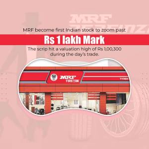 MRF stock price milestone and store image