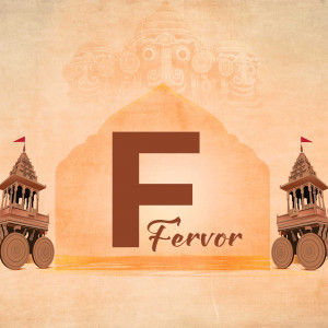 Letter 'F' with Indian architectural elements