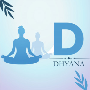 Logo featuring silhouettes of people meditating with the letter 'D'