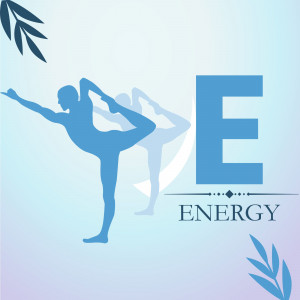 Silhouette of a person in a yoga pose with the letter 'E' and the word 'Energy'.