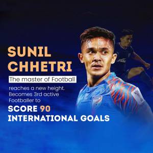 Sunil Chhetri, Indian Football Player celebrating a milestone