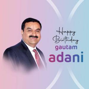Portrait of Gautam Adani with birthday wishes