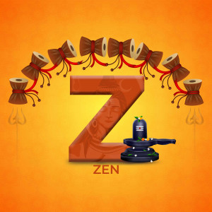 Letter Z with Lord Shiva illustration and Damru drums
