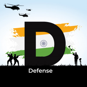 Image depicting Indian Defense with helicopters, soldiers, and the Indian flag.