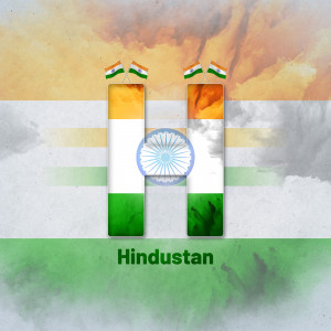 Letter 'H' with Indian flag colors and emblem, with the word 'Hindustan' below.
