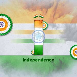 Indian flag with the word Independence