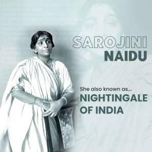Portrait of Sarojini Naidu, an Indian poet and political activist.