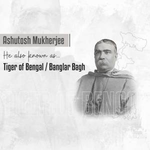 Portrait of Ashutosh Mukherjee, a prominent figure known as the 'Tiger of Bengal'.