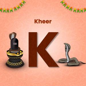 Kheer And Letter K With Religious Symbols Business Poster For Threads