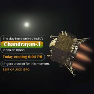 Chandrayaan-3 spacecraft landing on the moon
