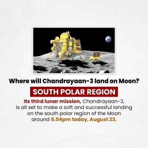 Chandrayaan-3 lander on the Moon's South Polar Region