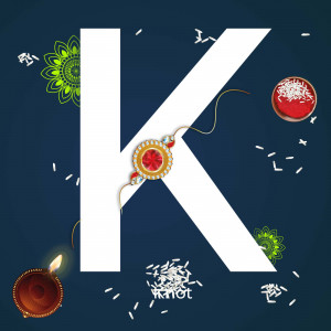 Raksha Bandhan Letter K Design Graphic For Telegram
