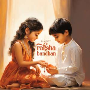 Happy Raksha Bandhan - Sibling Love Creative Design For Telegram